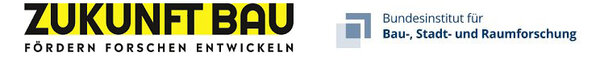 Logo: Zukunft Bau - fördern forschen entwickeln. Logo: Bundesinstitut für Bau-, Stadt- und Raumforschung