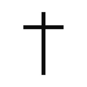 Schwarzes Kreuz auf weißem Hintergrund