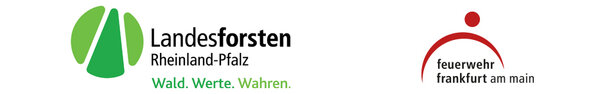 Logos: Landesforsten Rheinland-Pfalz; Feuerwehr Frankfurt am Main