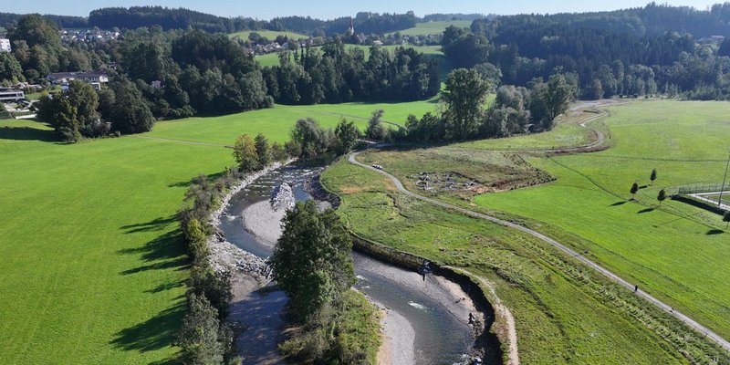 B.Sc. Water Resource Management Luftbild von einem Fluß