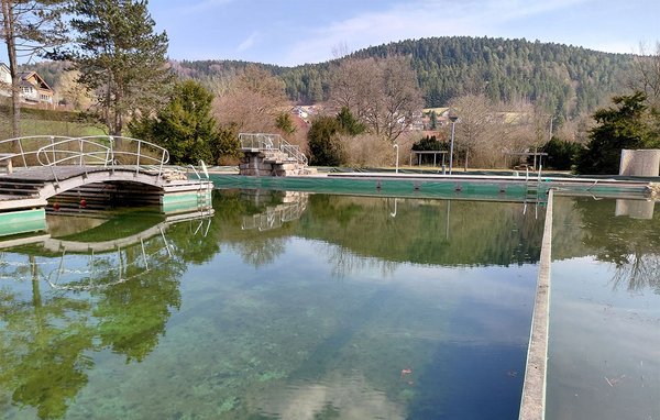 Blick auf das Schwimmbecken im Naturbad