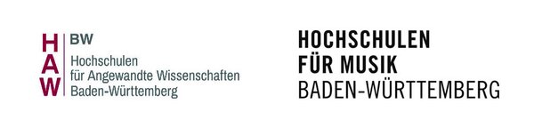 Logos: Landesrektorenkonferenz der Hochschulen für angewandte Wissenschaften (HAW) und Musikhochschulen in Baden-Württemberg
