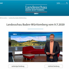 Screenshot Website Landesschau Baden-Württemberg