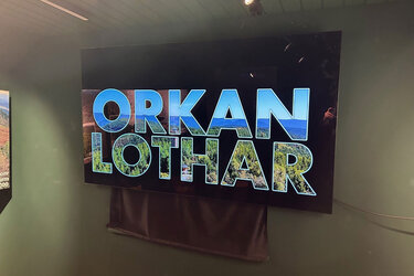 Die erste Sonderausstellung im Museum - die multimediale Präsentation zum Orkan Lothar.