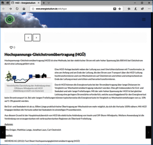 Screenshot der interaktiven Website „ernergiestudium.de“