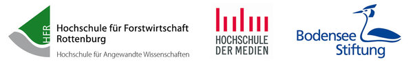Logos der Hochschule für Forstwirtschaft Rottenburg und der Hochschule der Medien und der Bodenseestiftung