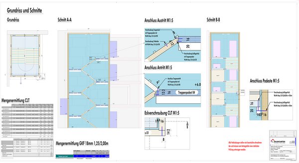 Grundriss des Versuchsaufbaus: "Entwicklung eines „alternativen Rettungswegkonzeptes“ für Gebäude und Aufstockungen in den GK 4 und 5 - ALREKO"