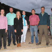 Im Bild von links: Anja Kries (Dipl.-Biol.), Christian Eifler (B. Sc.), Verena Margraff (Dipl.-Ing.), Christina Eilers (Dipl-Geographin), Rainer Luick, Stefan Ruge und Dimitri Vedel (Dipl.Forstwirt)