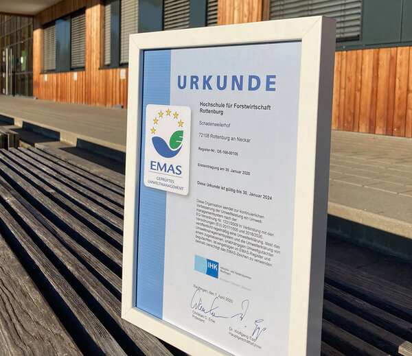 Foto von der EMAS-Urkunde