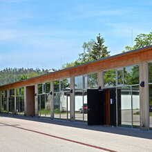 Blick auf das Laborgebäude der Hochschule Rottenburg