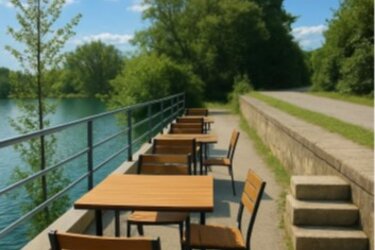 KI Simulation der geplanten Terrasse am Baggersee Hirschau