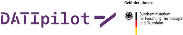 Logos der Förderer: DATIpilot; Bundesministerium für Forschung, Technologie und Raumfahrt