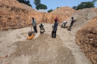 Arbeiter auf der Baustelle