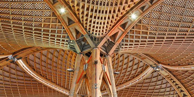 Detailaufnahme des EXPO-Holzdach
