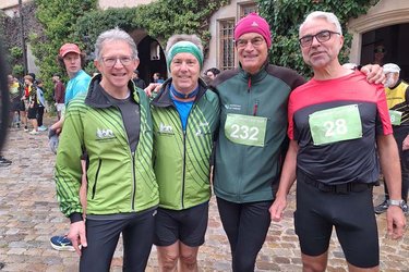 Gruppenfoto: 2. vlnr Martin Strittmatter, Max Reger, Stefan Ruge und Thomas Gottschalk