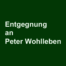 Schriftzug: Entgegnung an Peter Wohlleben