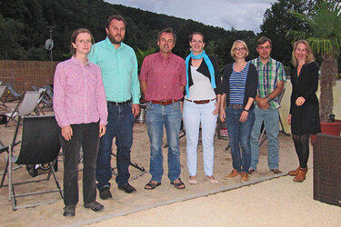 Im Bild von links: Anja Kries (Dipl.-Biol.), Christian Eifler (B. Sc.), Rainer Luick, Christina Eilers (Dipl-Geographin), Marie Sophie Schmidt (MBA), Dimitri Vedel (Dipl.Forstwirt) und Verena Margraff (Dipl.-Ing.)