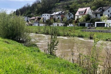 Möglicher Standort eines Neckarbades „Beim Preußischen“ am westlichen Stadtrand von Rotten-burg.