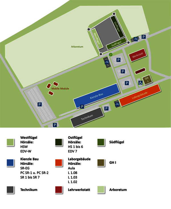 Hörsaalplan der Hochschule Rottenburg