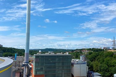Blick auf die Kläranlage