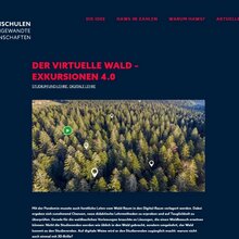 Screenshot der Plattform "Der Virtuelle Wald – Exkursionen 4.0 in Stereo 3D-VR-360°"