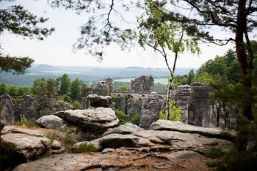 Blick auf Felsen