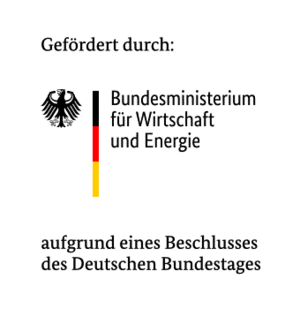 Logo: Gefördert durch: Bundesministerium für Wirtschaft und Energie aufgrund eines Beschlusses des Deutschen Bundestages