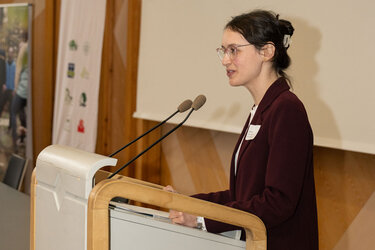 Professionell moderierte Lotte Kube von der FVA die Gemeinschaftswaldtagung.