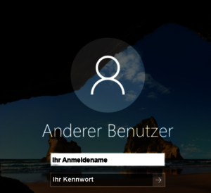 Anmeldemaske Windows 10