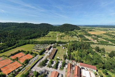 Luftbild: Blick auf das Campusgelände von oben