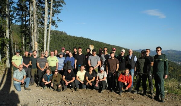 Gruppenfoto mit den Teilnehmern im Elsass