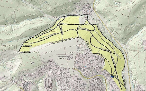 Karte: Verkehrssicherungsmanagement im Stadtwald