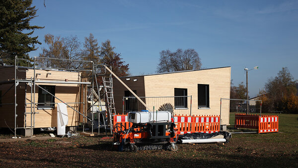 Blick auf die frisch aufgestellten Mobile Module