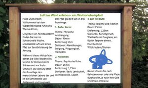 Informationstafel im Wald