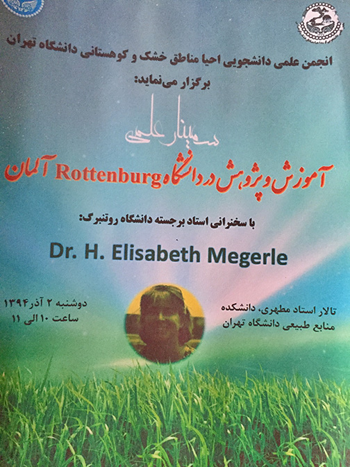 Ankündigungsplakat Vortrag Prof. Dr. Heidi Megerle in Karah