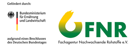 Logos der Projektträger: Bundesministerium für Ernährung und Landwirtschaft, Fachagentur Nachwachsende Rohstoffe e.V.