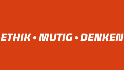 Slogan: ETHIK - MUTIG - DENKEN