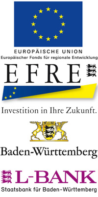 Logos: Europäische Union, EFRE, Baden-Württemberg, L-BANK