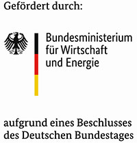 Logo: Gefördert durch: Bundesministerium für Wirtschaft und Energie aufgrund eines Beschlusses des Deutschen Bundestages