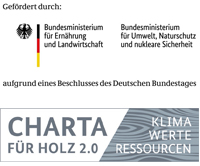 Logos: Bundesministerium für Ernährung und Landwirtschaft & CHARTA FÜR HOLZ 2.0