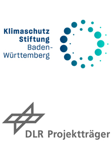 Logos: Klimaschutzstiftung Baden-Württemberg und DLR Projektträger